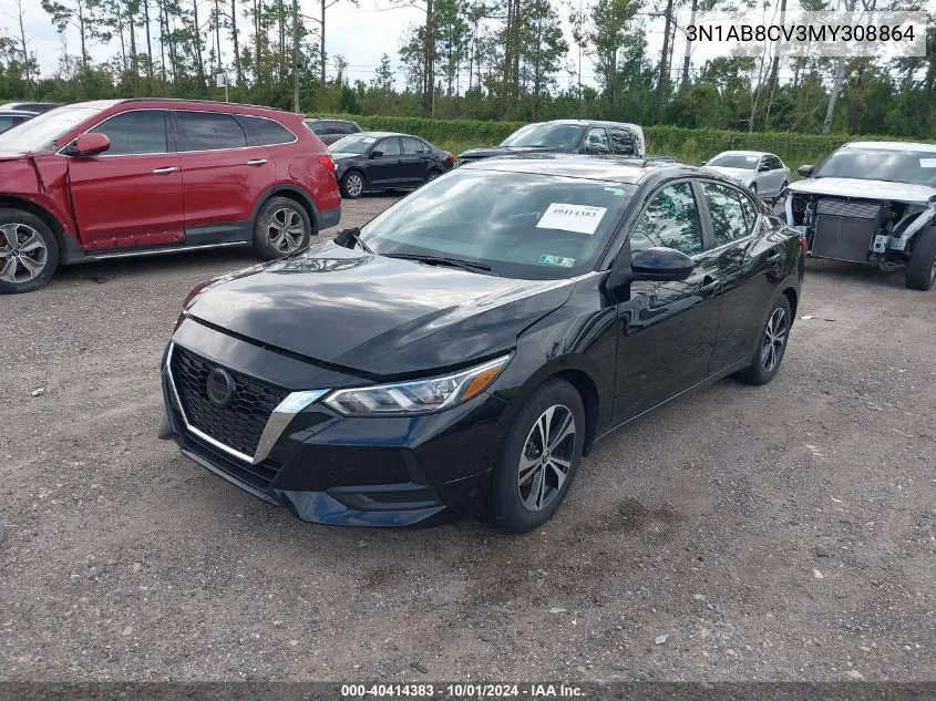 2021 Nissan Sentra Sv Xtronic Cvt VIN: 3N1AB8CV3MY308864 Lot: 40414383