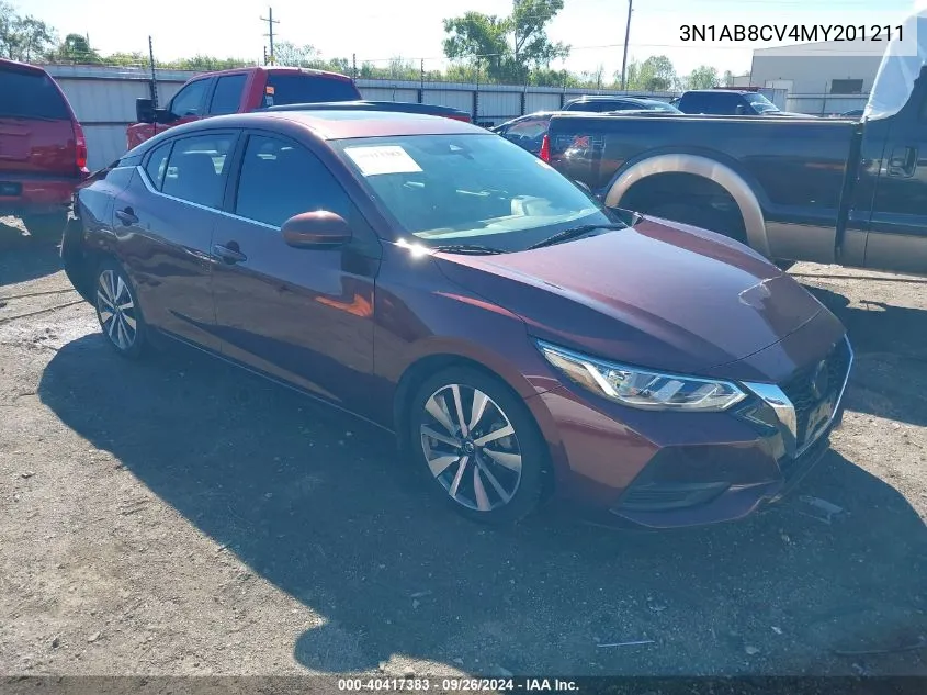 3N1AB8CV4MY201211 2021 Nissan Sentra Sv Xtronic Cvt