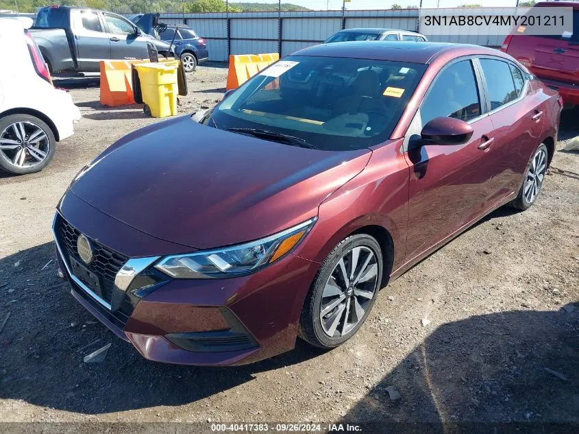 2021 Nissan Sentra Sv Xtronic Cvt VIN: 3N1AB8CV4MY201211 Lot: 40417383