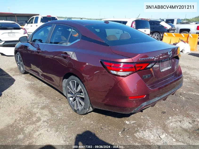 3N1AB8CV4MY201211 2021 Nissan Sentra Sv Xtronic Cvt