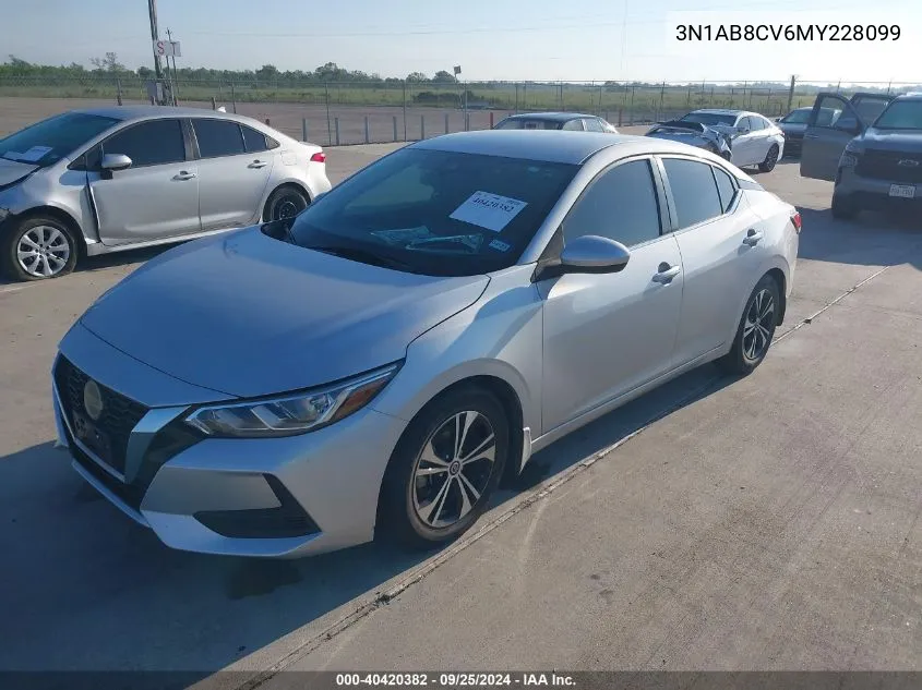 2021 Nissan Sentra Sv Xtronic Cvt VIN: 3N1AB8CV6MY228099 Lot: 40420382