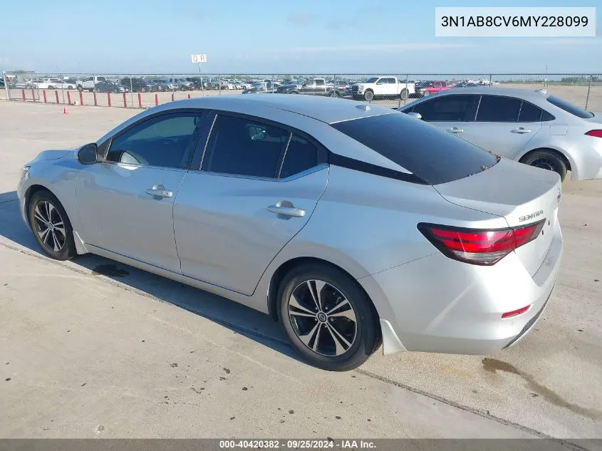 2021 Nissan Sentra Sv Xtronic Cvt VIN: 3N1AB8CV6MY228099 Lot: 40420382