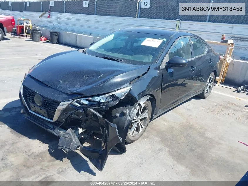 2021 Nissan Sentra Sv Xtronic Cvt VIN: 3N1AB8CV9MY318458 Lot: 40420747