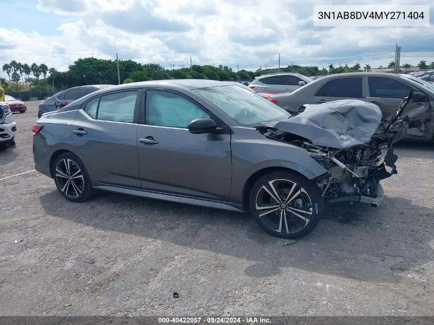 2021 Nissan Sentra Sr Xtronic Cvt VIN: 3N1AB8DV4MY271404 Lot: 40422057