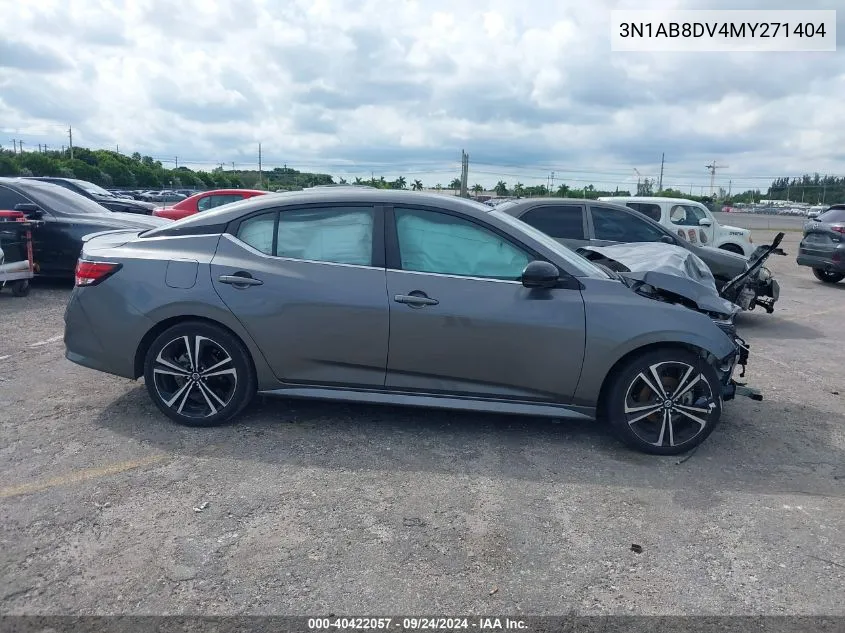 2021 Nissan Sentra Sr Xtronic Cvt VIN: 3N1AB8DV4MY271404 Lot: 40422057