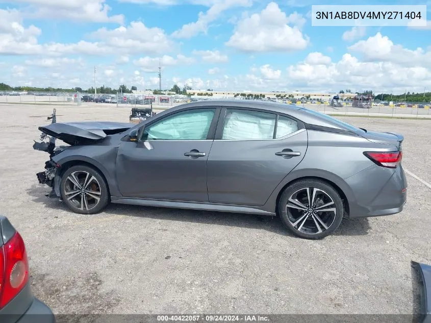 2021 Nissan Sentra Sr Xtronic Cvt VIN: 3N1AB8DV4MY271404 Lot: 40422057