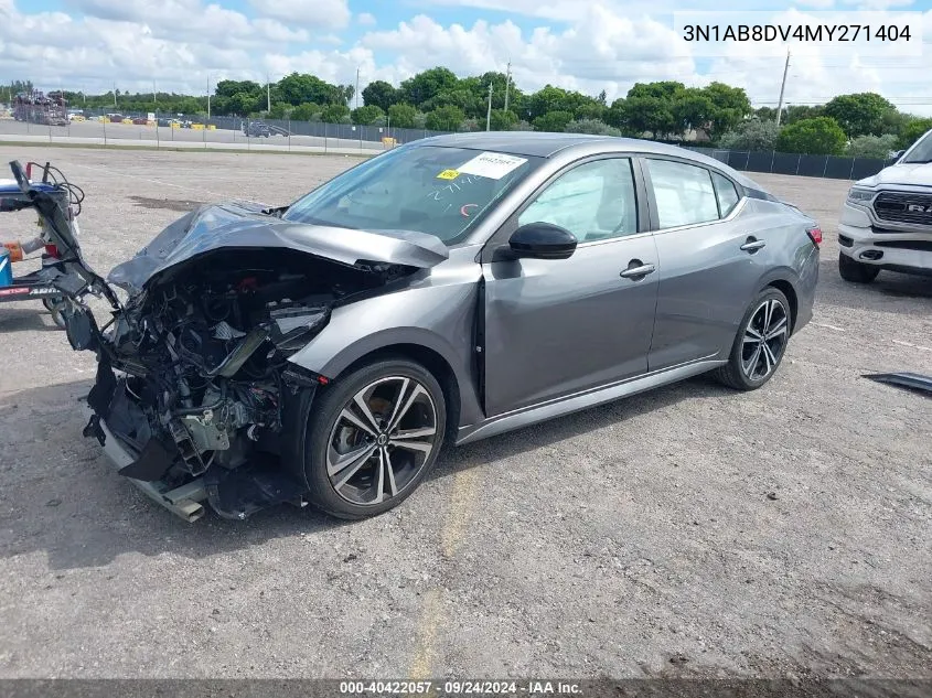 2021 Nissan Sentra Sr Xtronic Cvt VIN: 3N1AB8DV4MY271404 Lot: 40422057