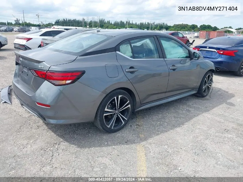 2021 Nissan Sentra Sr Xtronic Cvt VIN: 3N1AB8DV4MY271404 Lot: 40422057