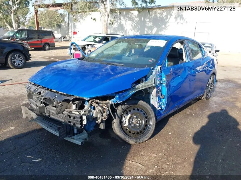 2021 Nissan Sentra Sr Xtronic Cvt VIN: 3N1AB8DV6MY227128 Lot: 40431435