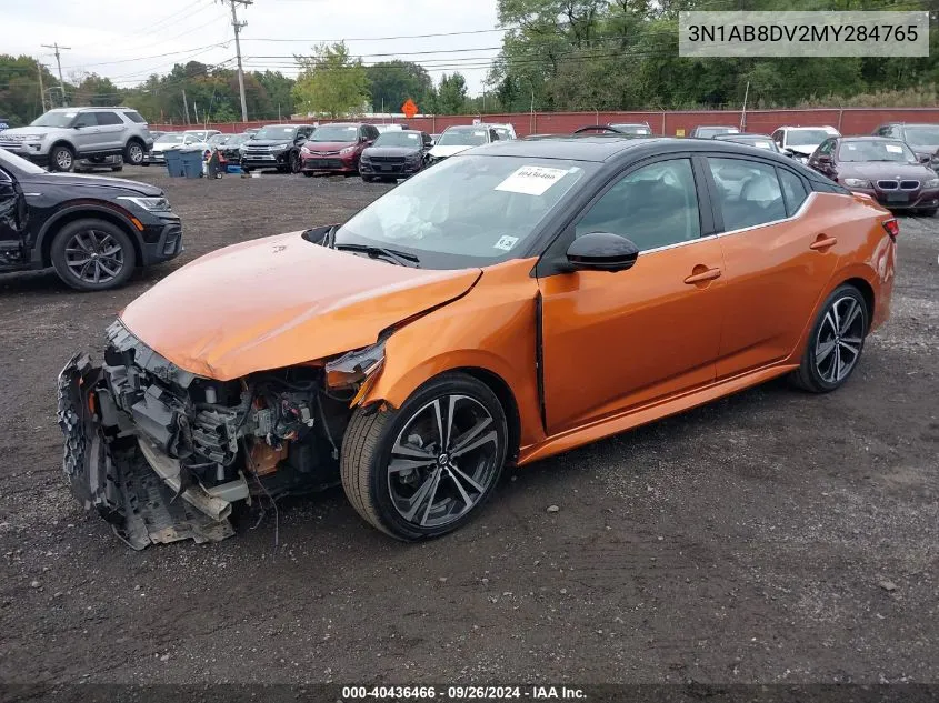 2021 Nissan Sentra Sr Xtronic Cvt VIN: 3N1AB8DV2MY284765 Lot: 40436466