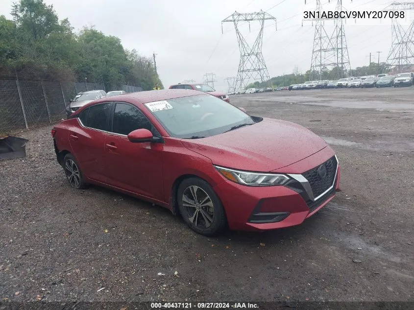 2021 Nissan Sentra Sv Xtronic Cvt VIN: 3N1AB8CV9MY207098 Lot: 40437121