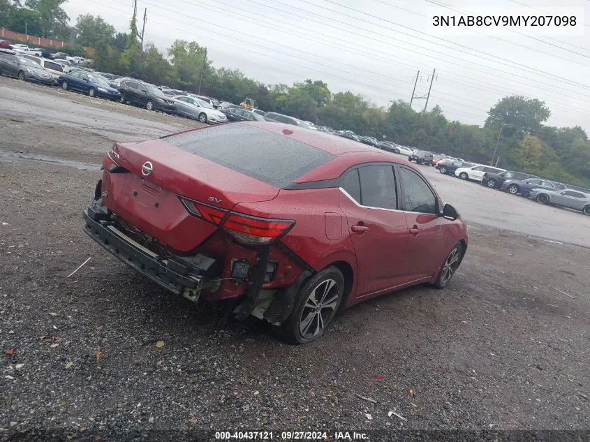 2021 Nissan Sentra Sv Xtronic Cvt VIN: 3N1AB8CV9MY207098 Lot: 40437121