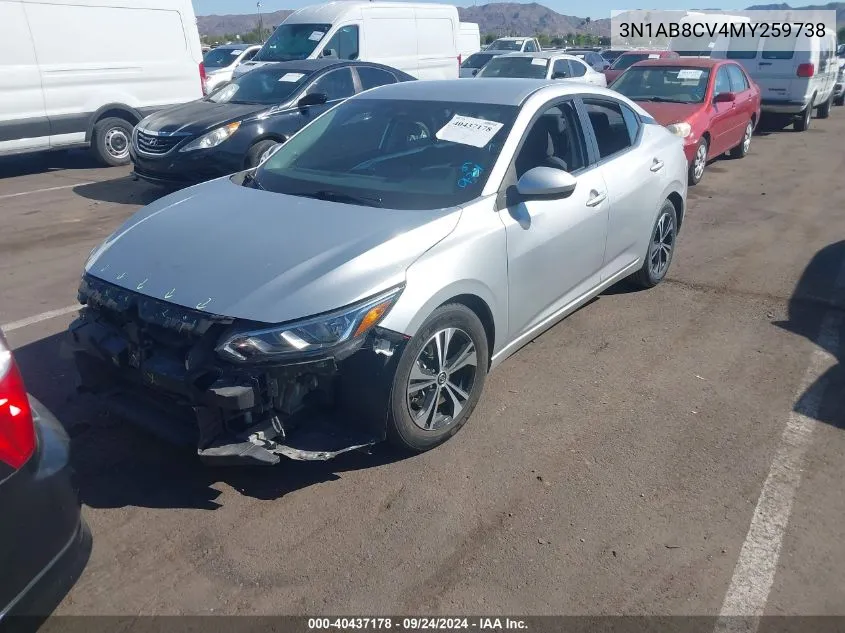 2021 Nissan Sentra Sv Xtronic Cvt VIN: 3N1AB8CV4MY259738 Lot: 40437178