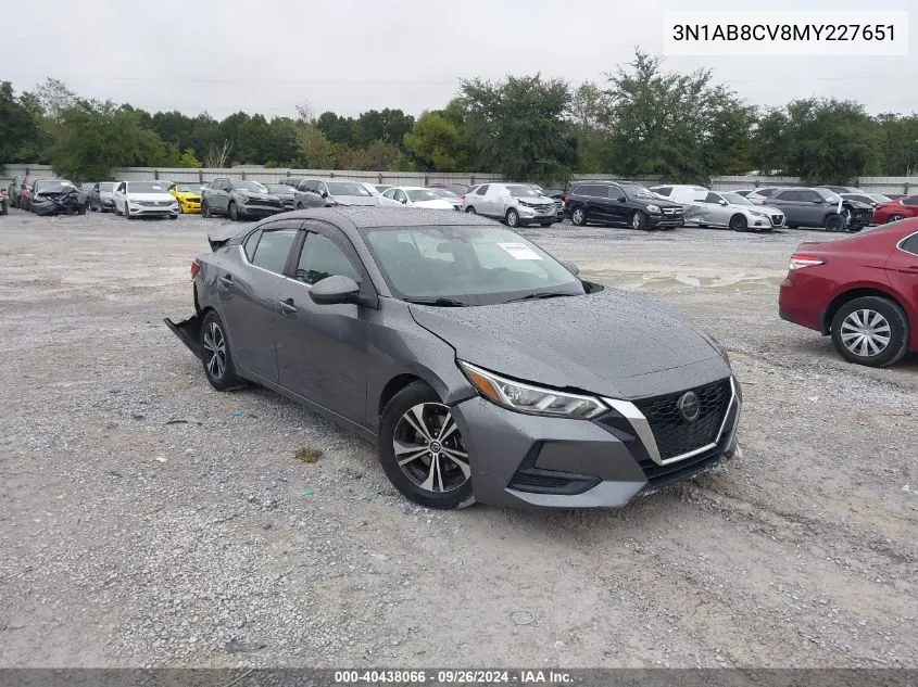 2021 Nissan Sentra Sv VIN: 3N1AB8CV8MY227651 Lot: 40438066