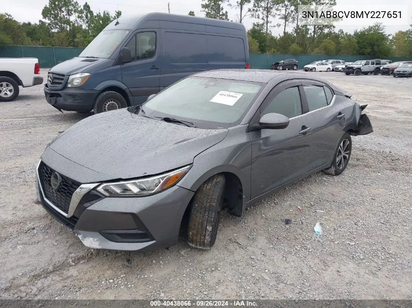 2021 Nissan Sentra Sv VIN: 3N1AB8CV8MY227651 Lot: 40438066