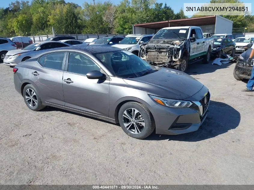 2021 Nissan Sentra Sv VIN: 3N1AB8CVXMY294851 Lot: 40441071