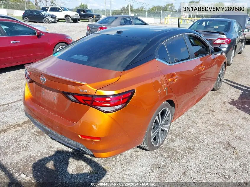 2021 Nissan Sentra Sr Xtronic Cvt VIN: 3N1AB8DV8MY289680 Lot: 40443946