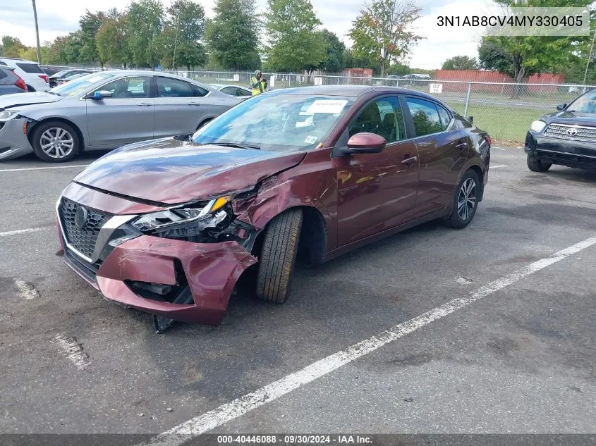 2021 Nissan Sentra Sv Xtronic Cvt VIN: 3N1AB8CV4MY330405 Lot: 40446088