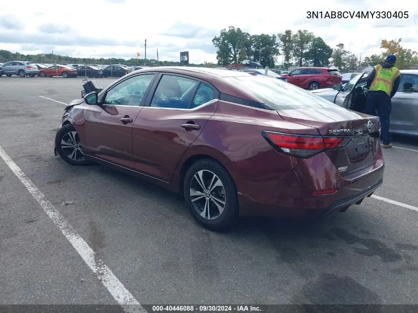 2021 Nissan Sentra Sv Xtronic Cvt VIN: 3N1AB8CV4MY330405 Lot: 40446088