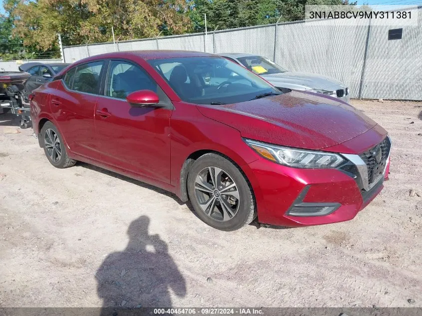 2021 Nissan Sentra Sv Xtronic Cvt VIN: 3N1AB8CV9MY311381 Lot: 40454706