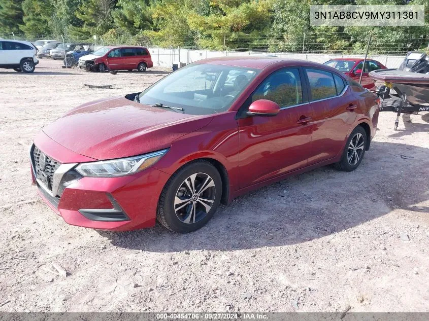 2021 Nissan Sentra Sv Xtronic Cvt VIN: 3N1AB8CV9MY311381 Lot: 40454706