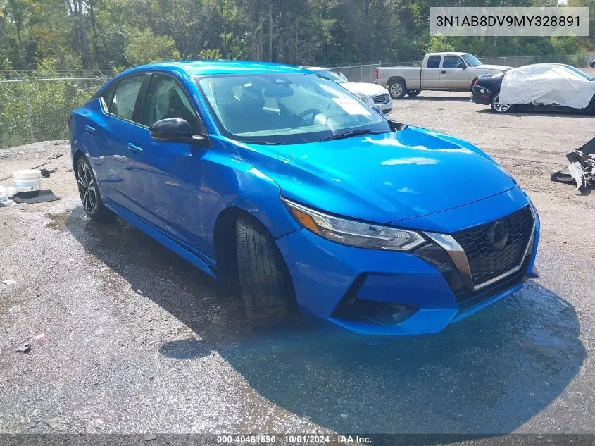 2021 Nissan Sentra Sr Xtronic Cvt VIN: 3N1AB8DV9MY328891 Lot: 40461590