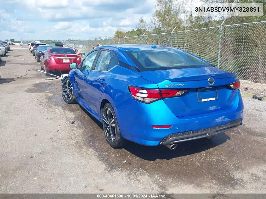 2021 Nissan Sentra Sr Xtronic Cvt VIN: 3N1AB8DV9MY328891 Lot: 40461590