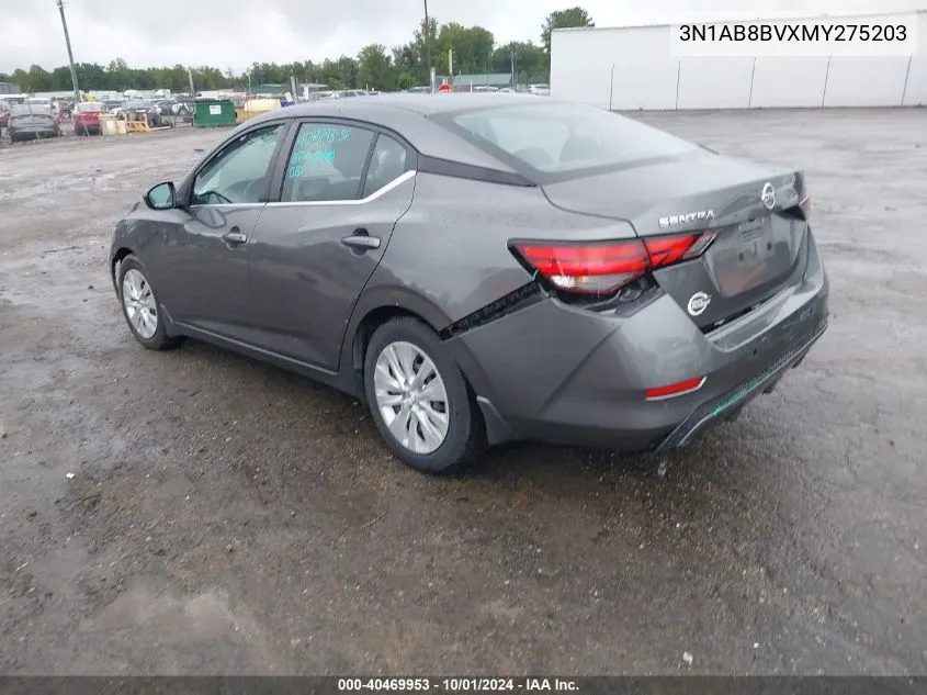 2021 Nissan Sentra S Xtronic Cvt VIN: 3N1AB8BVXMY275203 Lot: 40469953