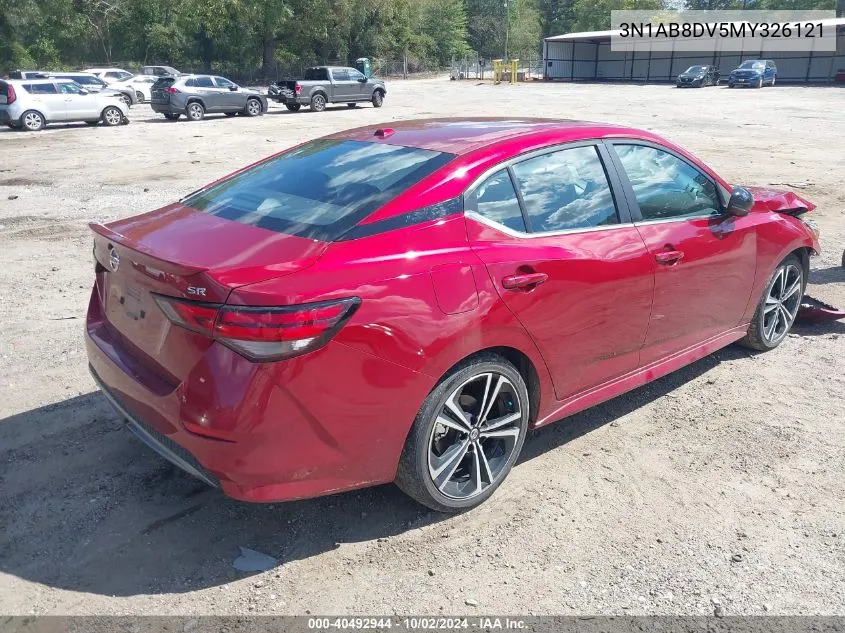 2021 Nissan Sentra Sr Xtronic Cvt VIN: 3N1AB8DV5MY326121 Lot: 40492944