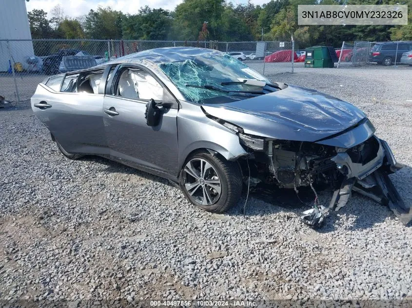 2021 Nissan Sentra Sv Xtronic Cvt VIN: 3N1AB8CV0MY232326 Lot: 40497556