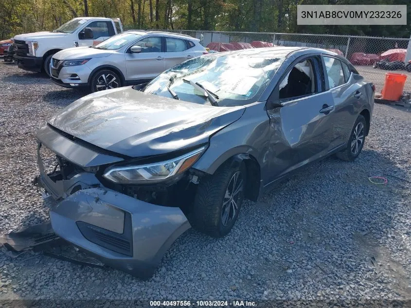 2021 Nissan Sentra Sv Xtronic Cvt VIN: 3N1AB8CV0MY232326 Lot: 40497556