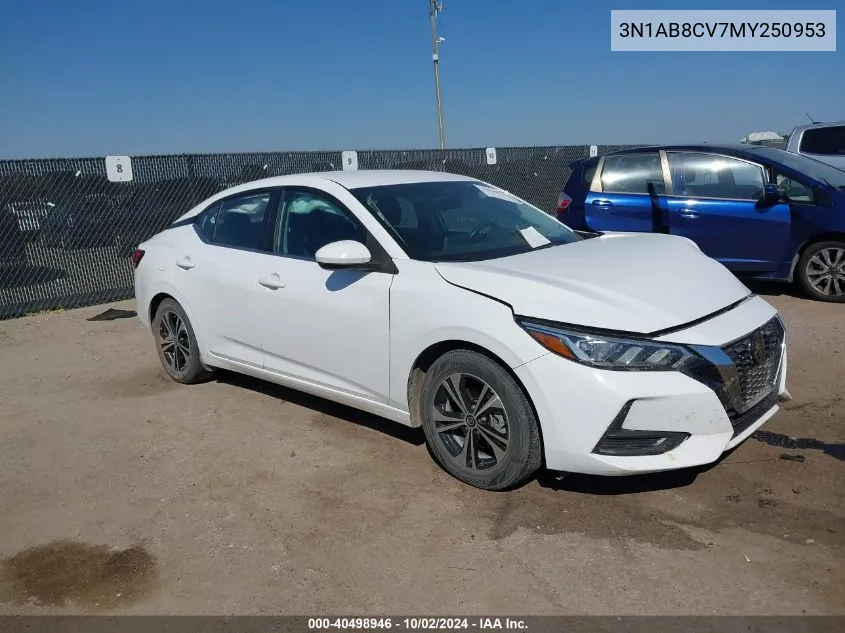 2021 Nissan Sentra Sv Xtronic Cvt VIN: 3N1AB8CV7MY250953 Lot: 40498946