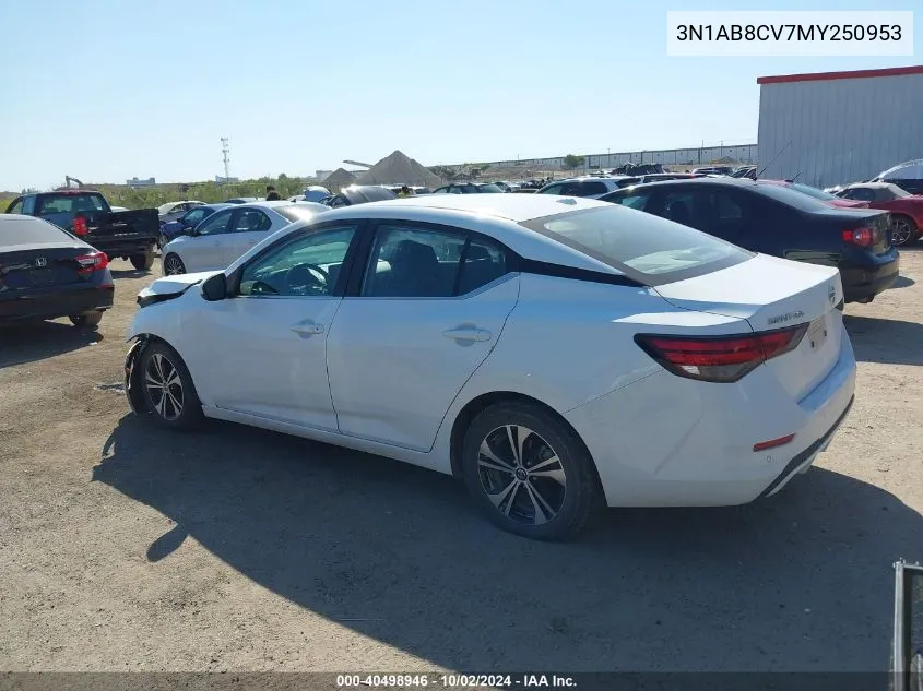 2021 Nissan Sentra Sv Xtronic Cvt VIN: 3N1AB8CV7MY250953 Lot: 40498946