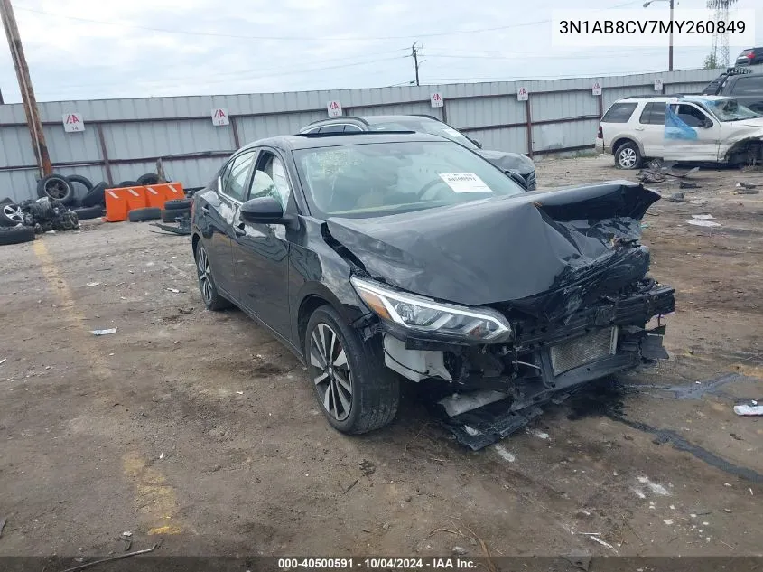 2021 Nissan Sentra Sv Xtronic Cvt VIN: 3N1AB8CV7MY260849 Lot: 40500591