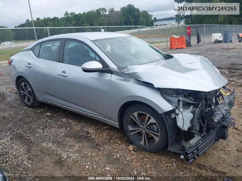 2021 Nissan Sentra Sv Xtronic Cvt VIN: 3N1AB8CV3MY249265 Lot: 40502889