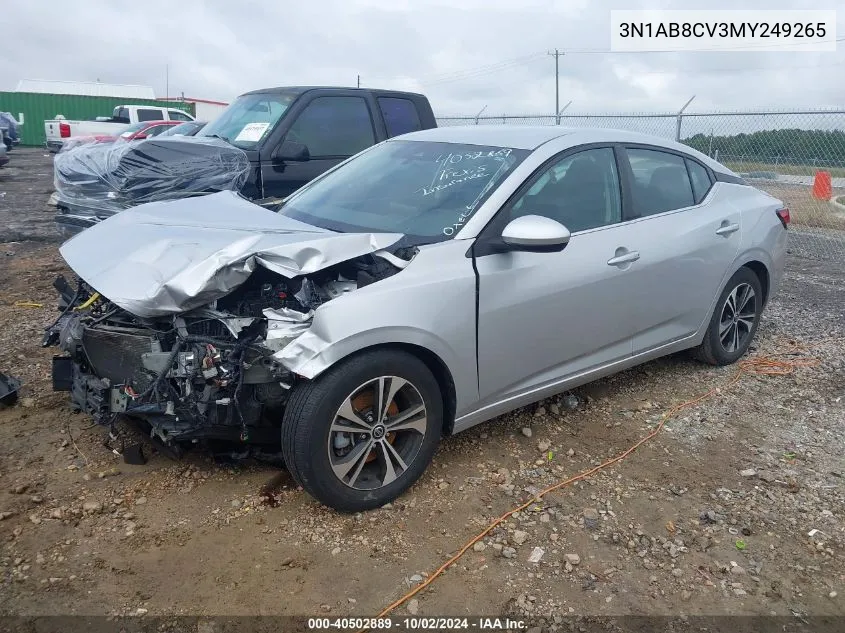 2021 Nissan Sentra Sv Xtronic Cvt VIN: 3N1AB8CV3MY249265 Lot: 40502889