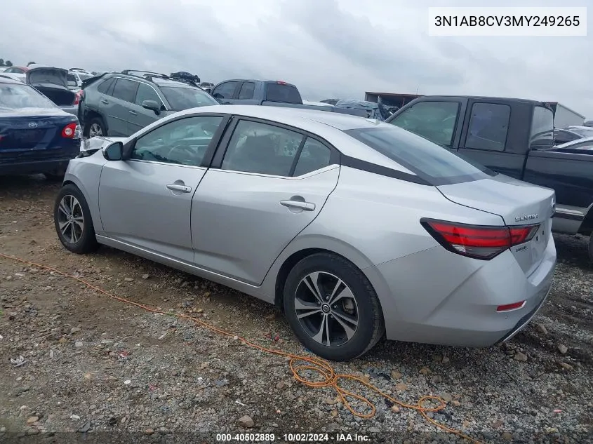 2021 Nissan Sentra Sv Xtronic Cvt VIN: 3N1AB8CV3MY249265 Lot: 40502889