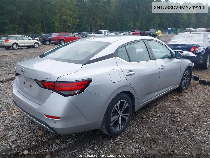 2021 Nissan Sentra Sv Xtronic Cvt VIN: 3N1AB8CV3MY249265 Lot: 40502889