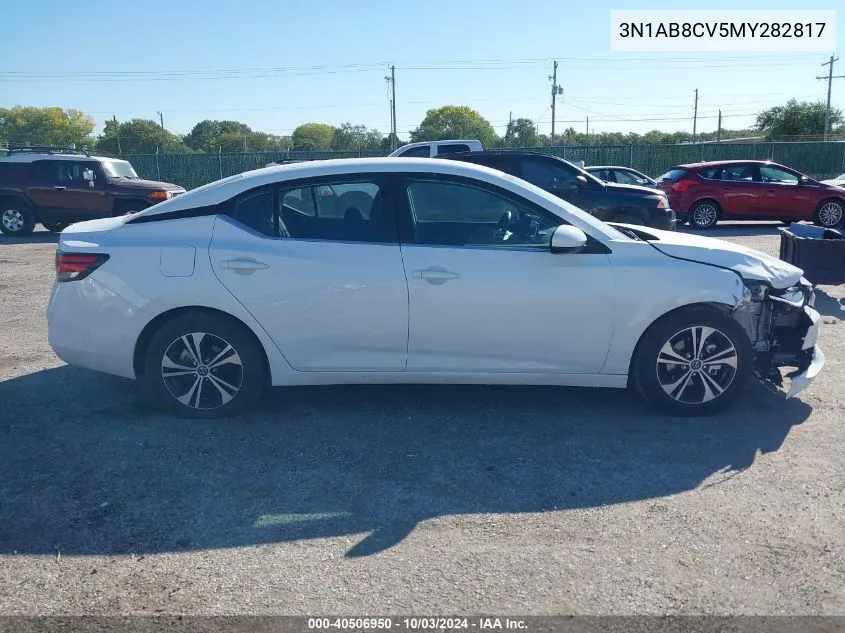 2021 Nissan Sentra Sv Xtronic Cvt VIN: 3N1AB8CV5MY282817 Lot: 40506950