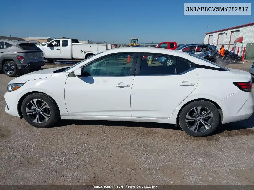 2021 Nissan Sentra Sv Xtronic Cvt VIN: 3N1AB8CV5MY282817 Lot: 40506950