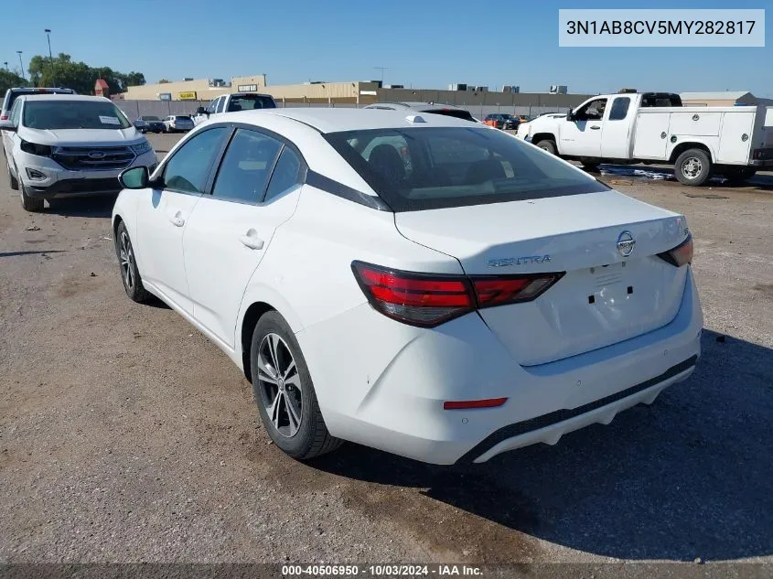 2021 Nissan Sentra Sv Xtronic Cvt VIN: 3N1AB8CV5MY282817 Lot: 40506950