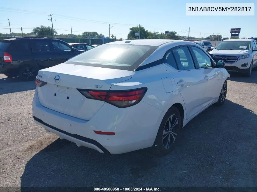 2021 Nissan Sentra Sv Xtronic Cvt VIN: 3N1AB8CV5MY282817 Lot: 40506950