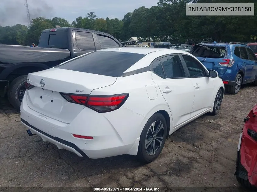 2021 Nissan Sentra Sv Xtronic Cvt VIN: 3N1AB8CV9MY328150 Lot: 40512071