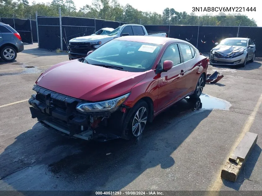 2021 Nissan Sentra Sv Xtronic Cvt VIN: 3N1AB8CV6MY221444 Lot: 40531293