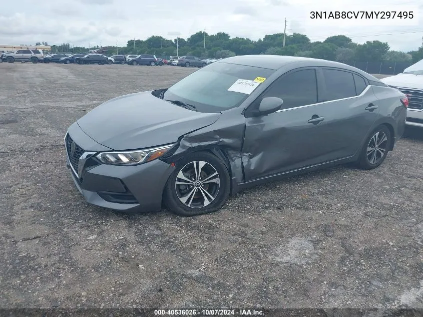 2021 Nissan Sentra Sv Xtronic Cvt VIN: 3N1AB8CV7MY297495 Lot: 40536026