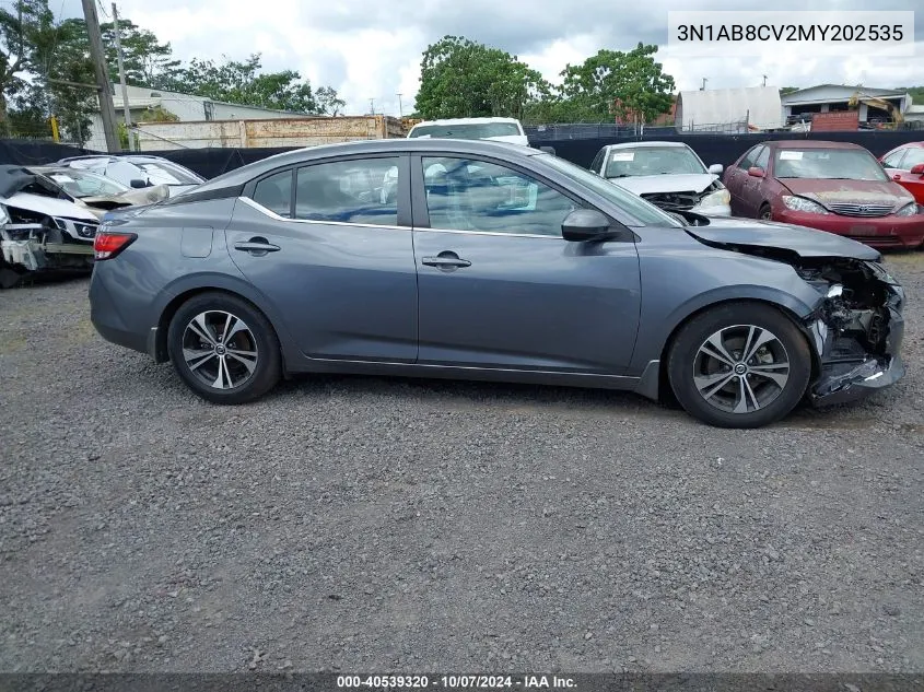 2021 Nissan Sentra Sv Xtronic Cvt VIN: 3N1AB8CV2MY202535 Lot: 40539320