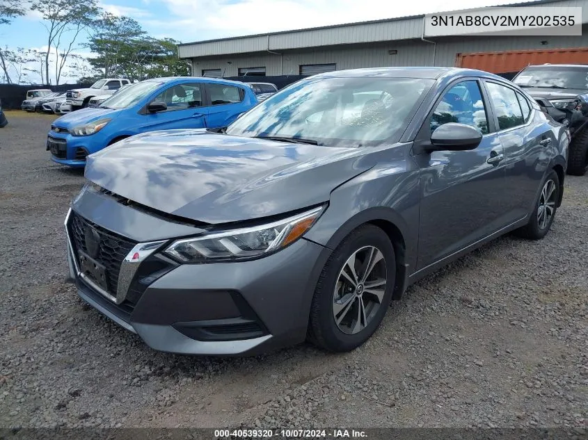 2021 Nissan Sentra Sv Xtronic Cvt VIN: 3N1AB8CV2MY202535 Lot: 40539320