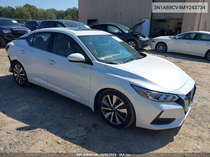 2021 Nissan Sentra Sv Xtronic Cvt VIN: 3N1AB8CV4MY243734 Lot: 40549148