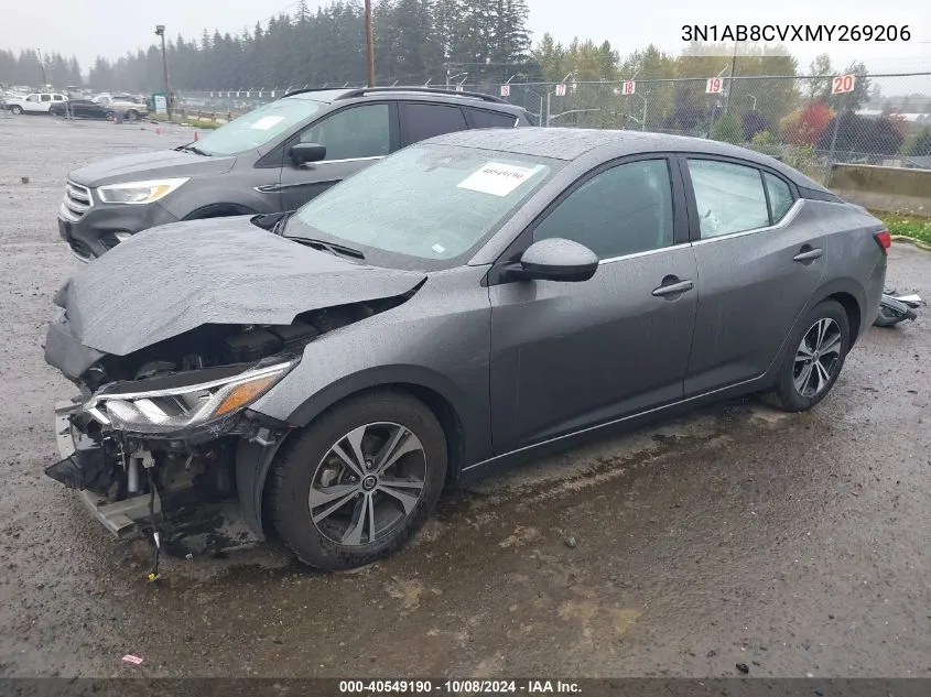 2021 Nissan Sentra Sv VIN: 3N1AB8CVXMY269206 Lot: 40549190