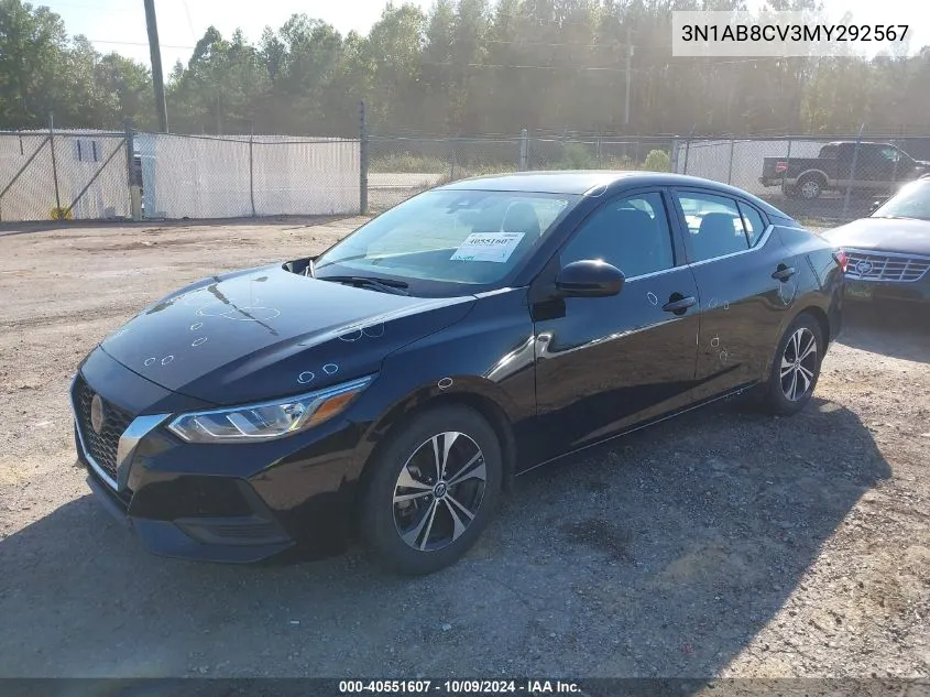 2021 Nissan Sentra Sv Xtronic Cvt VIN: 3N1AB8CV3MY292567 Lot: 40551607